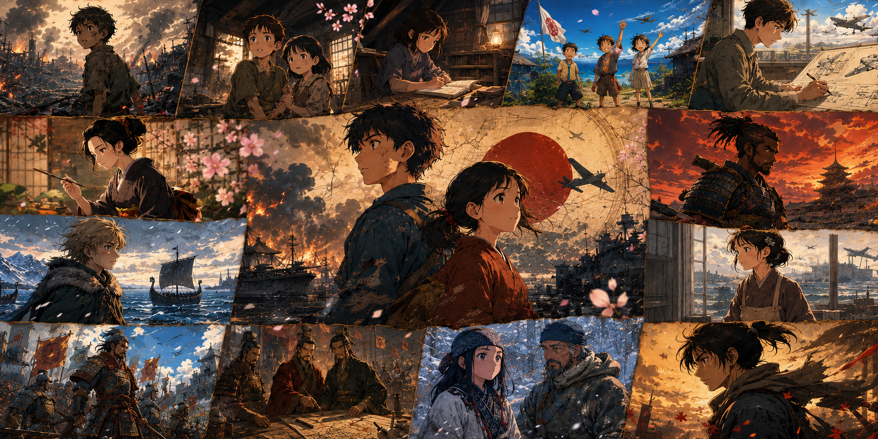 14 Rekomendasi Anime Wajib Nonton Untuk Semua Kalangan Dengan Kisah Nyata tentang perang, tokoh sejarah, seni, dan kebudayaan